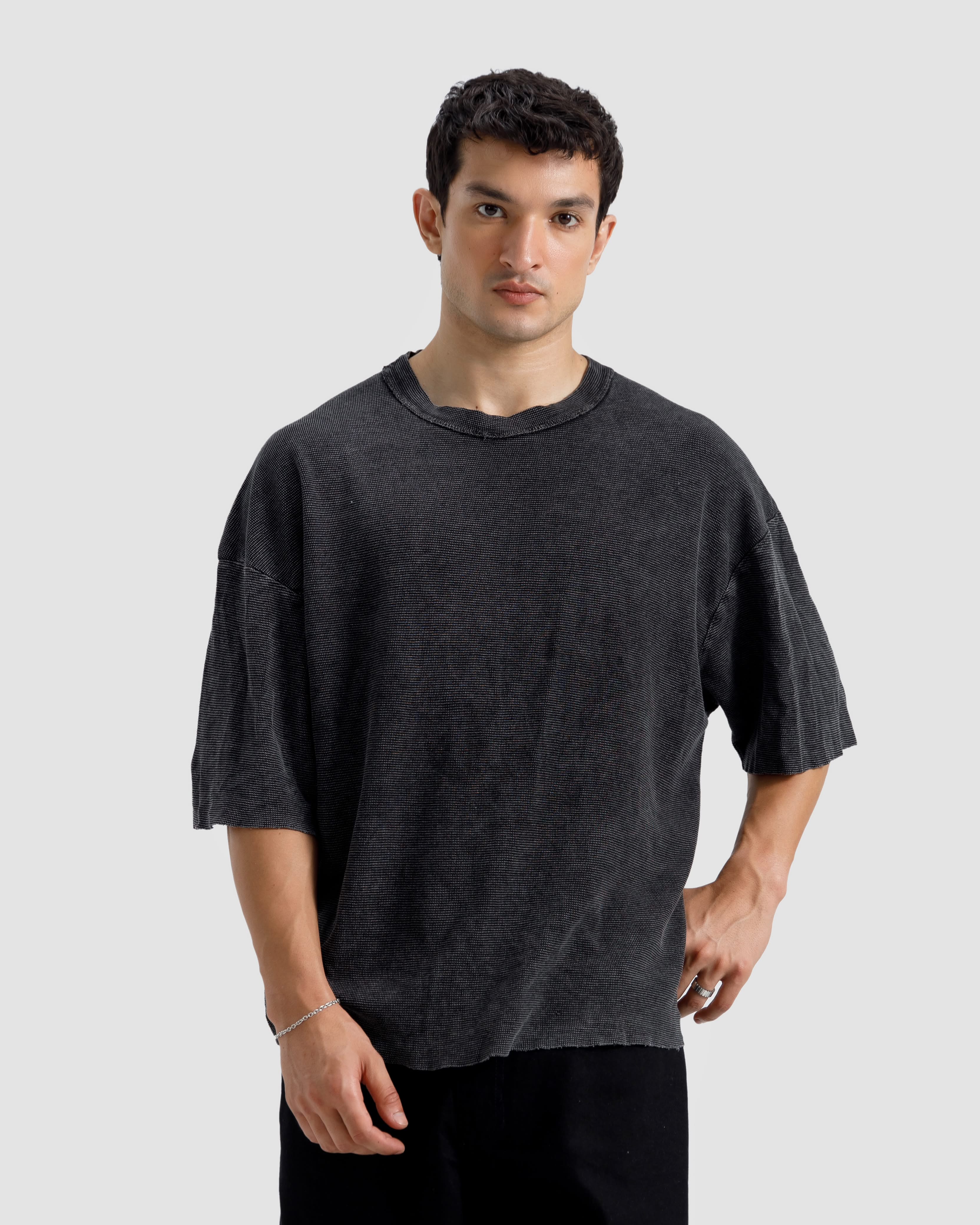 Washed Knit Shoulder Detail Essential Tshirt