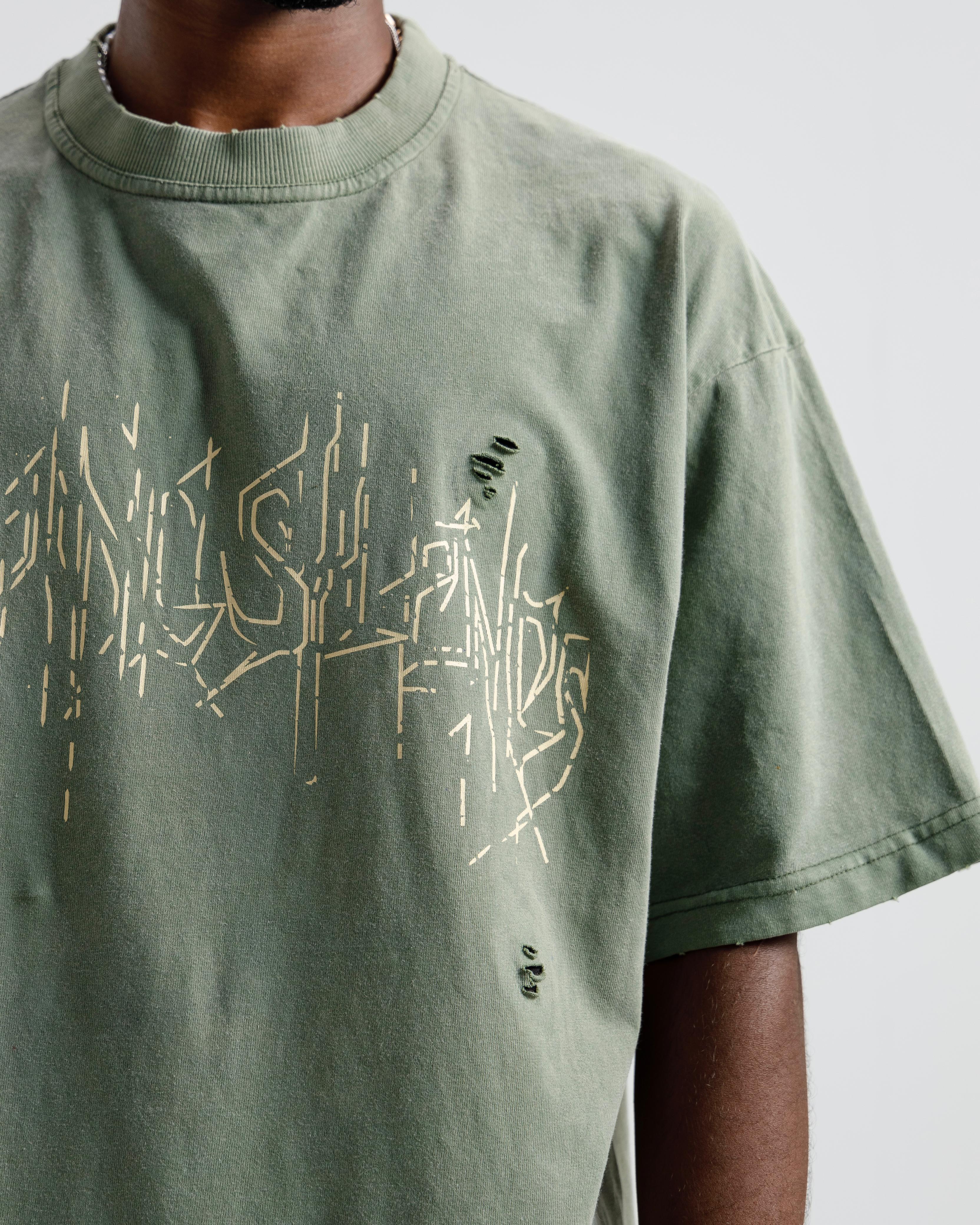 Distressed Washed Print Tee