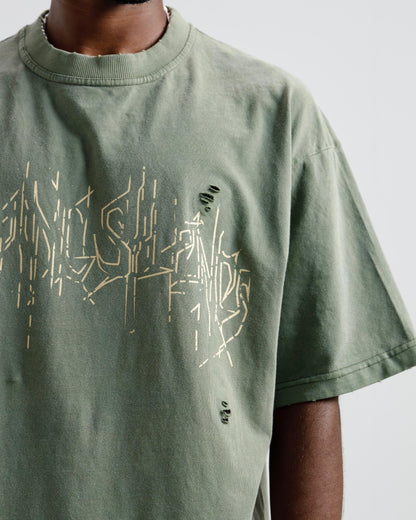 Distressed Washed Print Tee