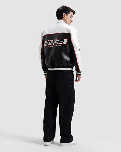 Faux Leather Racer Jacket