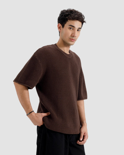 Relaxed Fit Textured Knit Tshirt