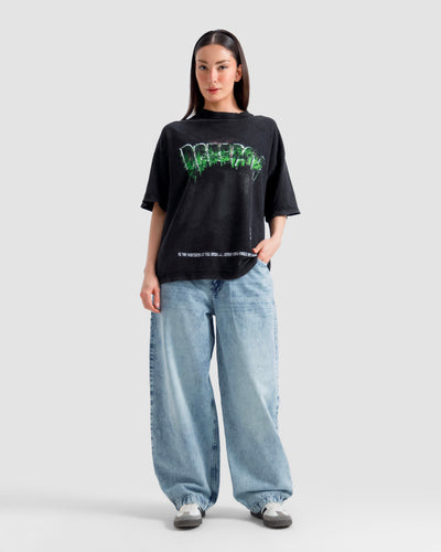 Washed Print Knit Tshirt