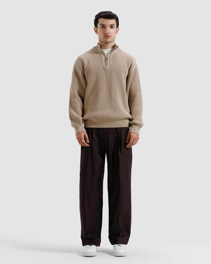 Knitted Quarter-Zip Sweater