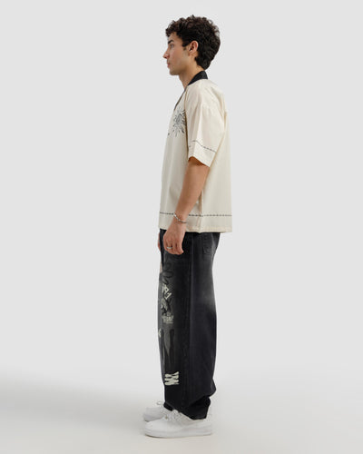 Contrast Collar Shirt