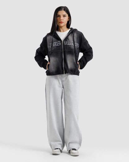 Washed Hooded Denim Jacket