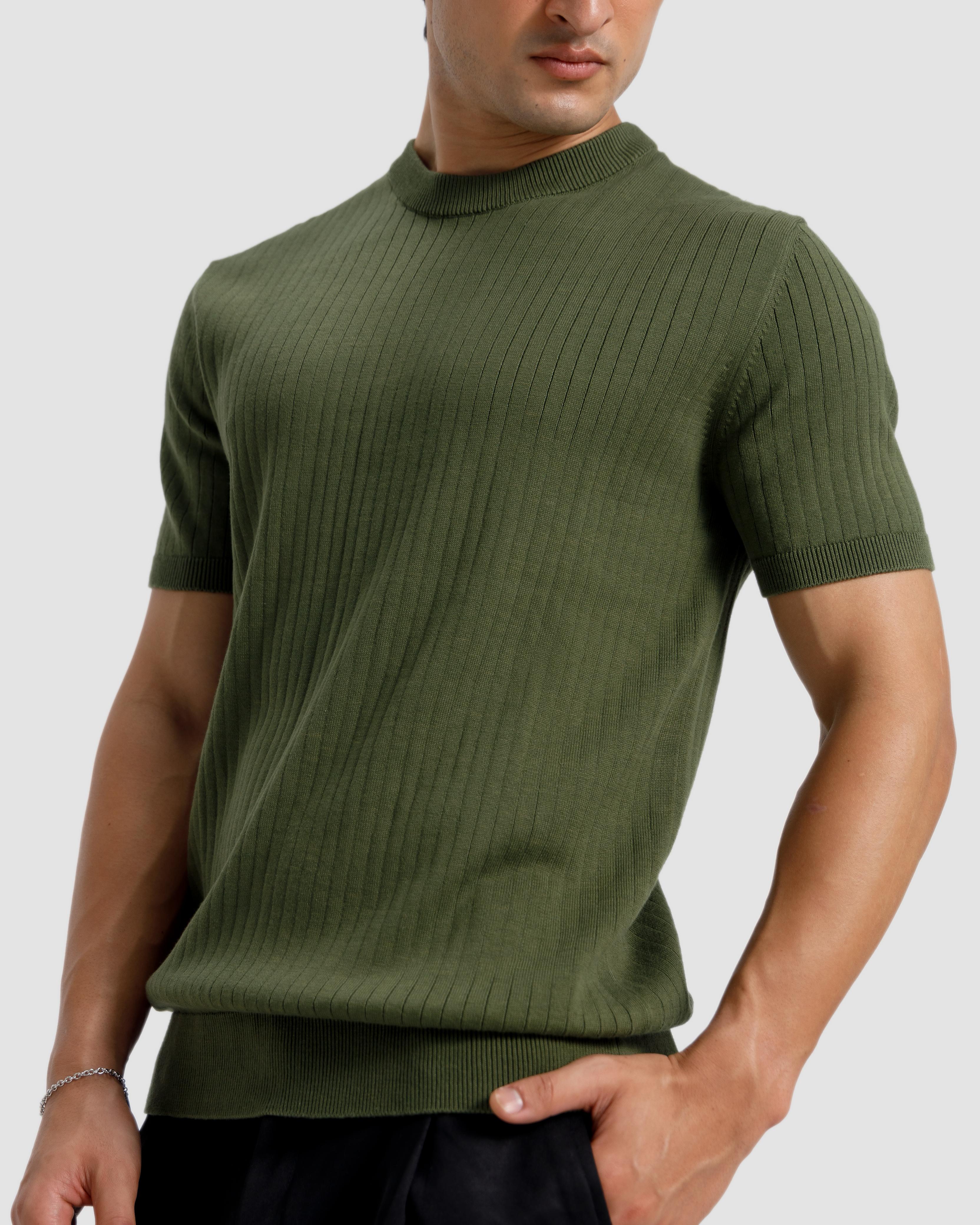 Vertical Textured Knit Basic Essential