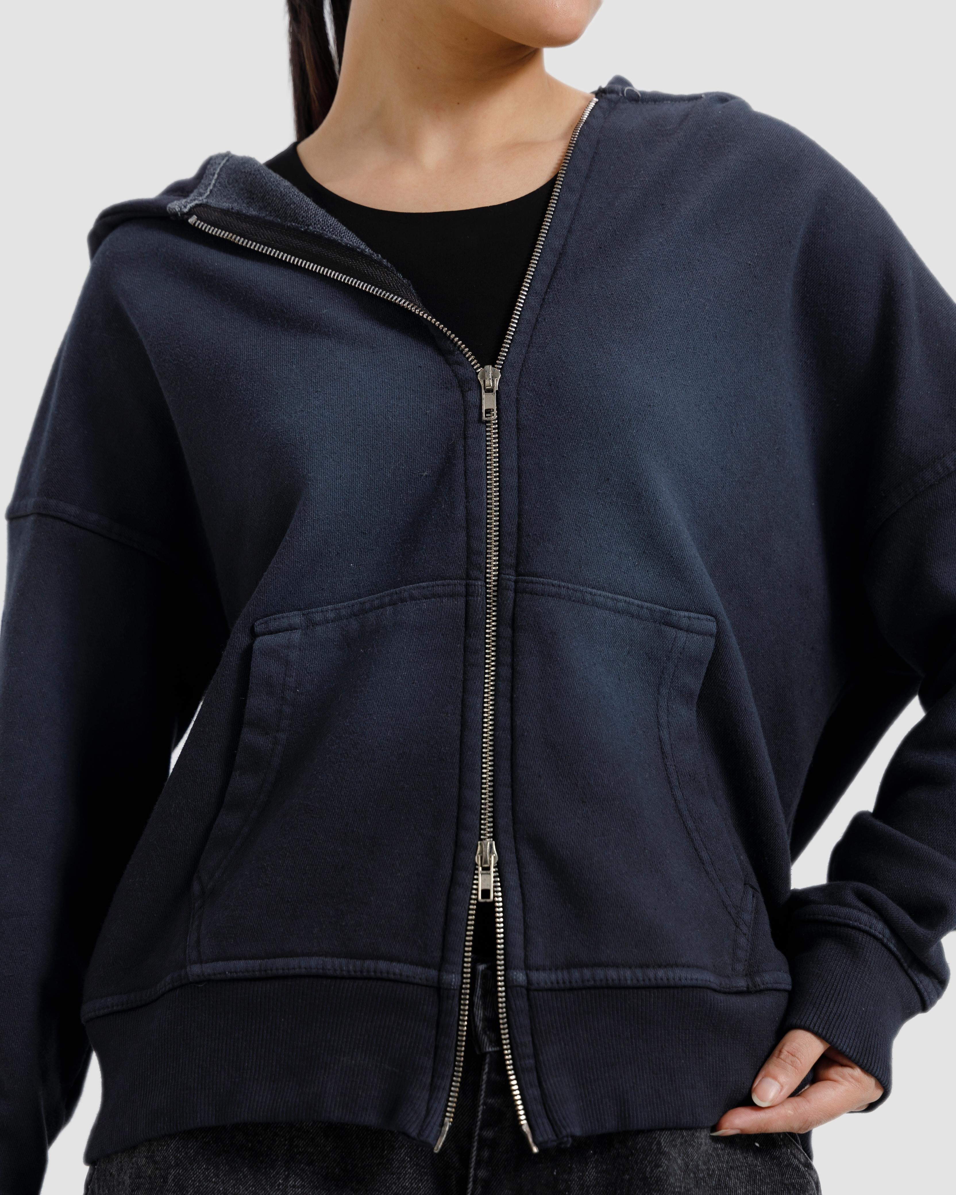 Washed Zipper Hoodie