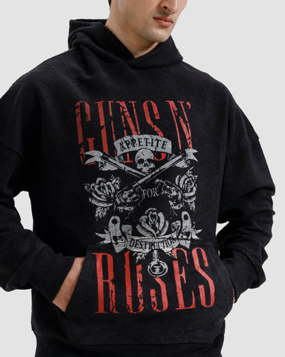 Washed Reverse Detail Guns & Roses Hoodie