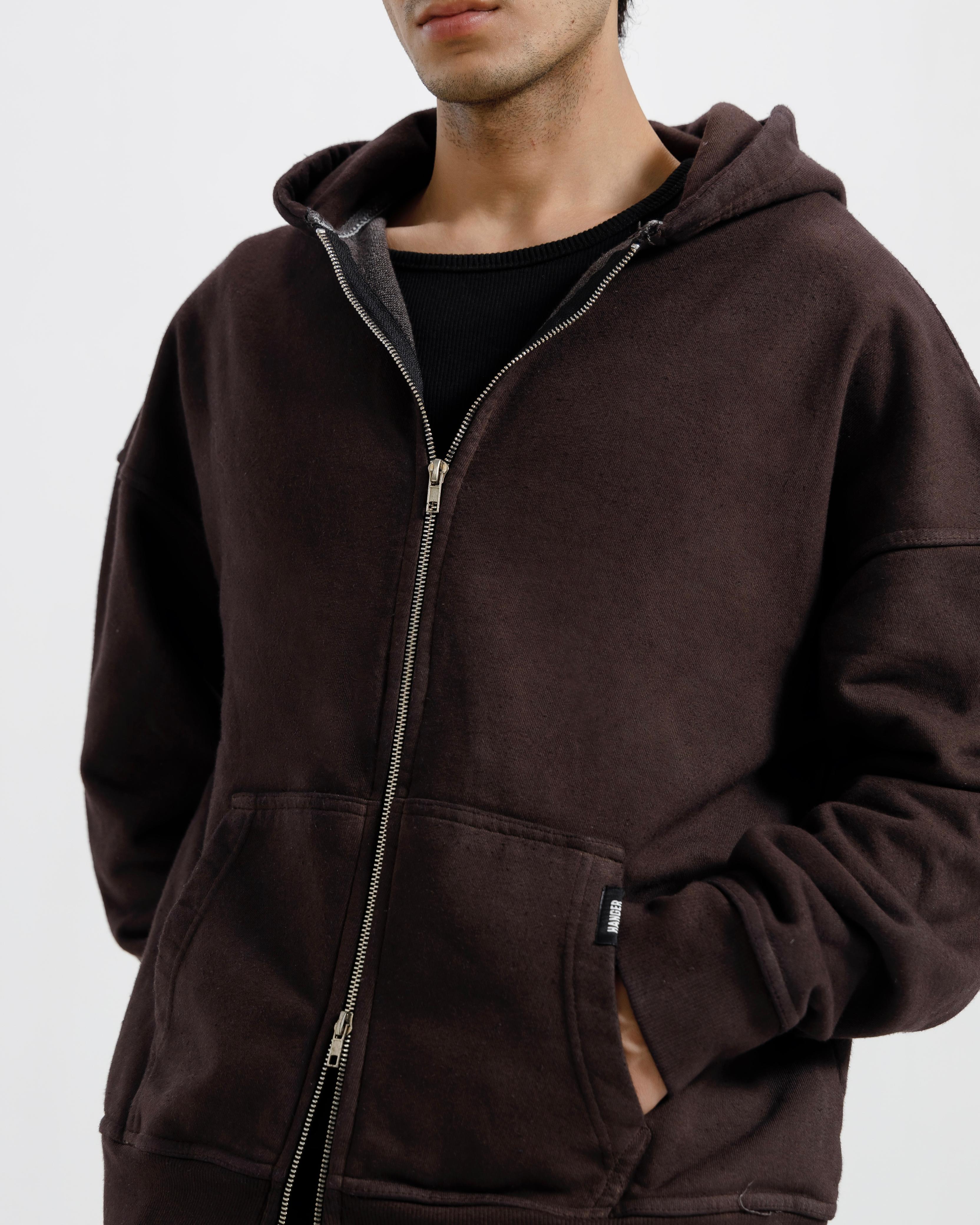 Washed Zipper Hoodie