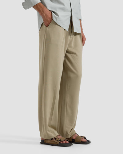 Straight Fit Tailored Pleated Pants