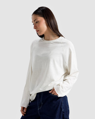 Washed Slub Textured Raglan T-Shirt