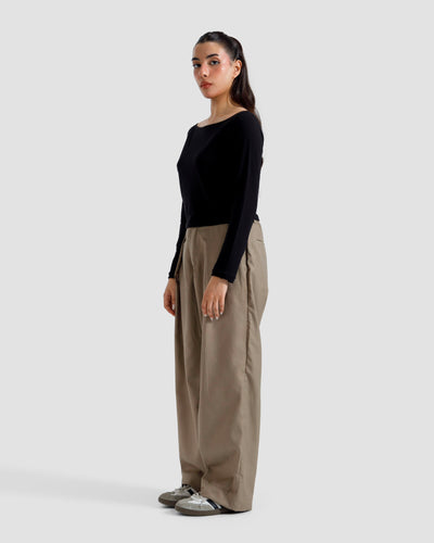 Boat-Neck Full Sleeves Tshirt
