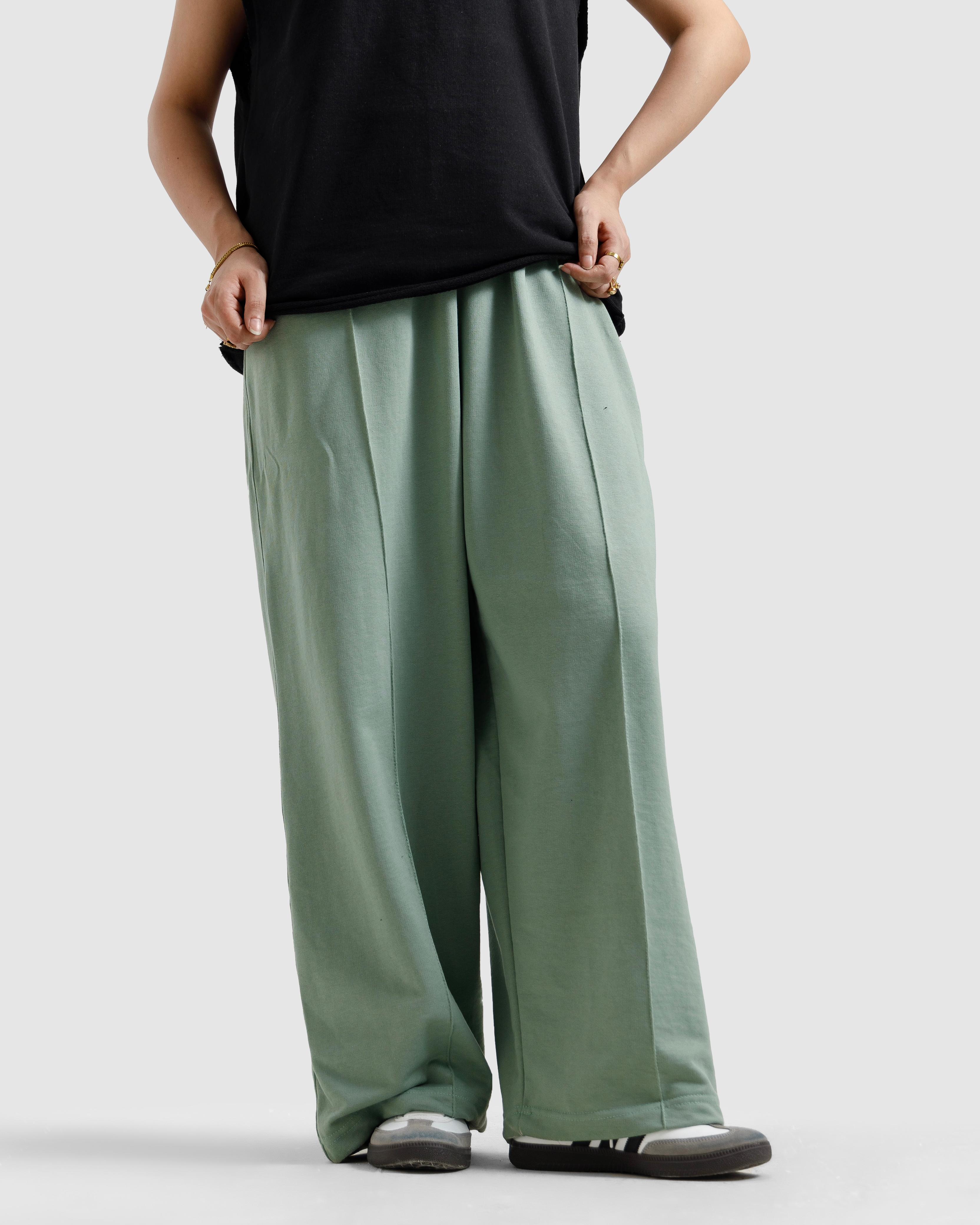Straight-Leg Pleated Baggy Trousers