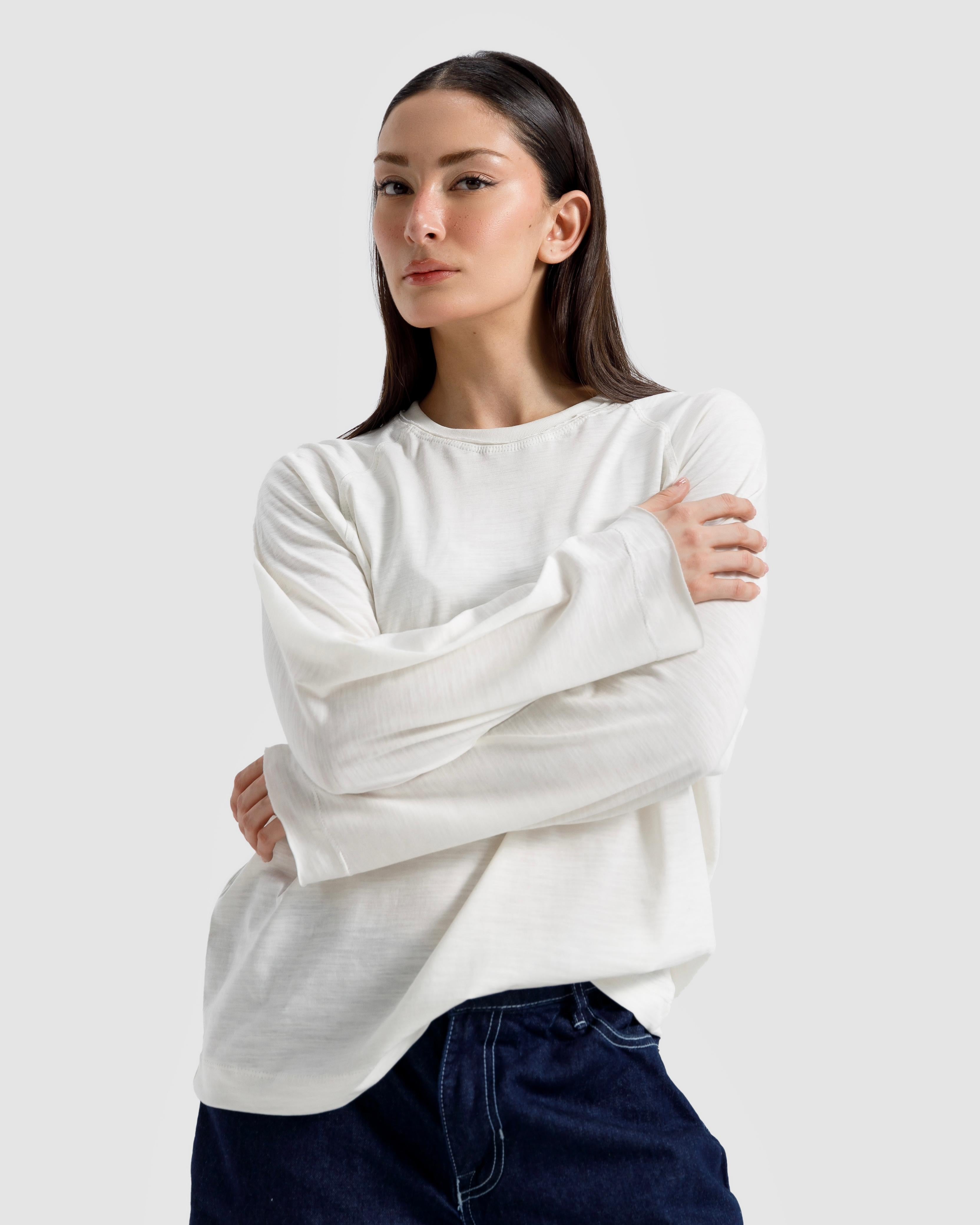 Washed Slub Textured Raglan T-Shirt