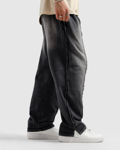 Pleated & Raw Detail Washed Trousers