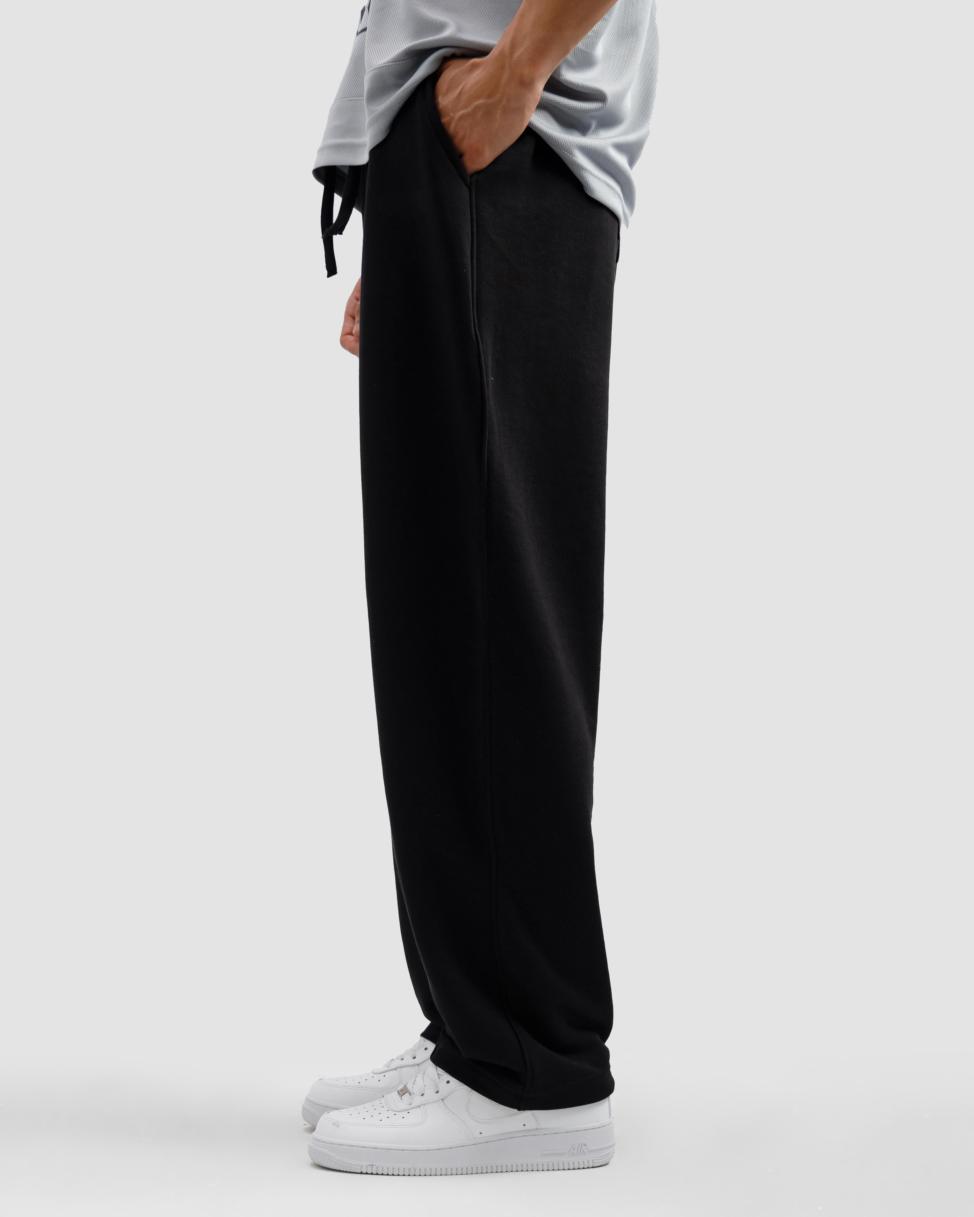 Black Pleated Essential Trousers