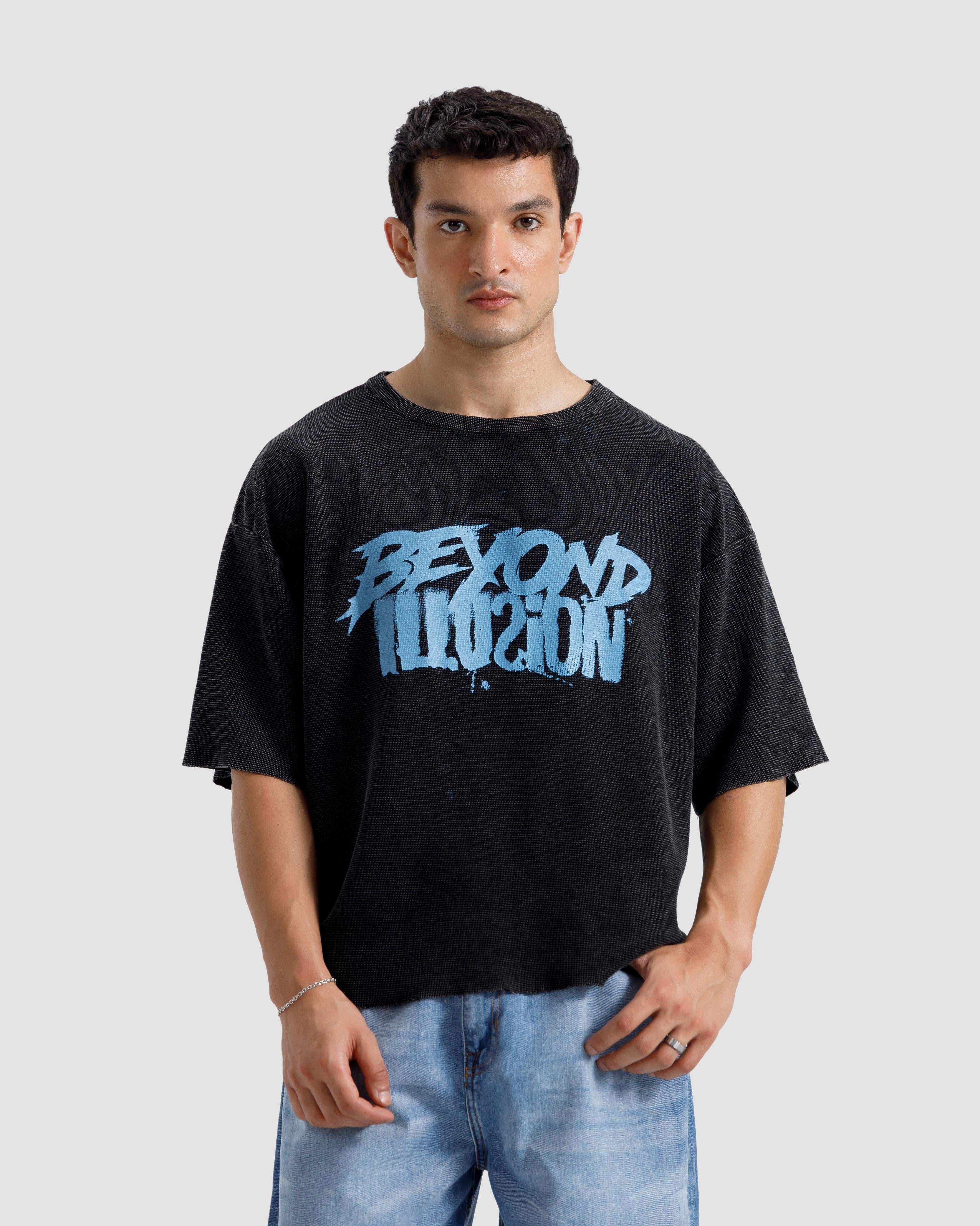 Washed Print Knit Tshirt
