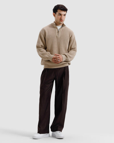 Knitted Quarter-Zip Sweater