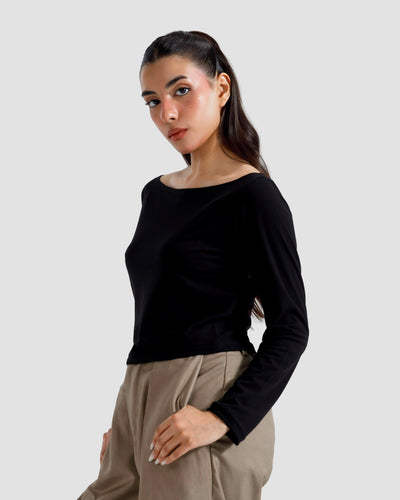 Boat-Neck Full Sleeves Tshirt