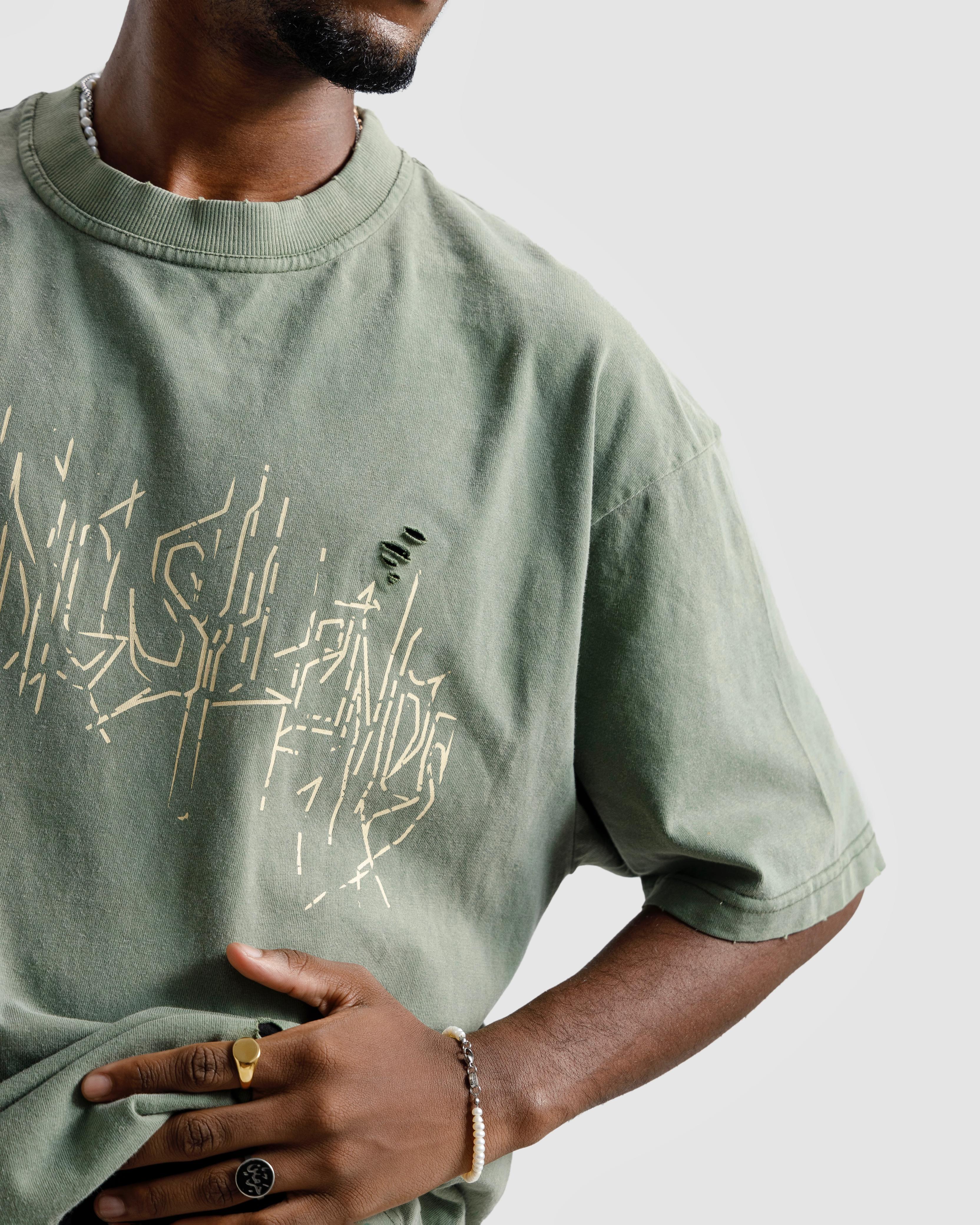 Distressed Washed Print Tee