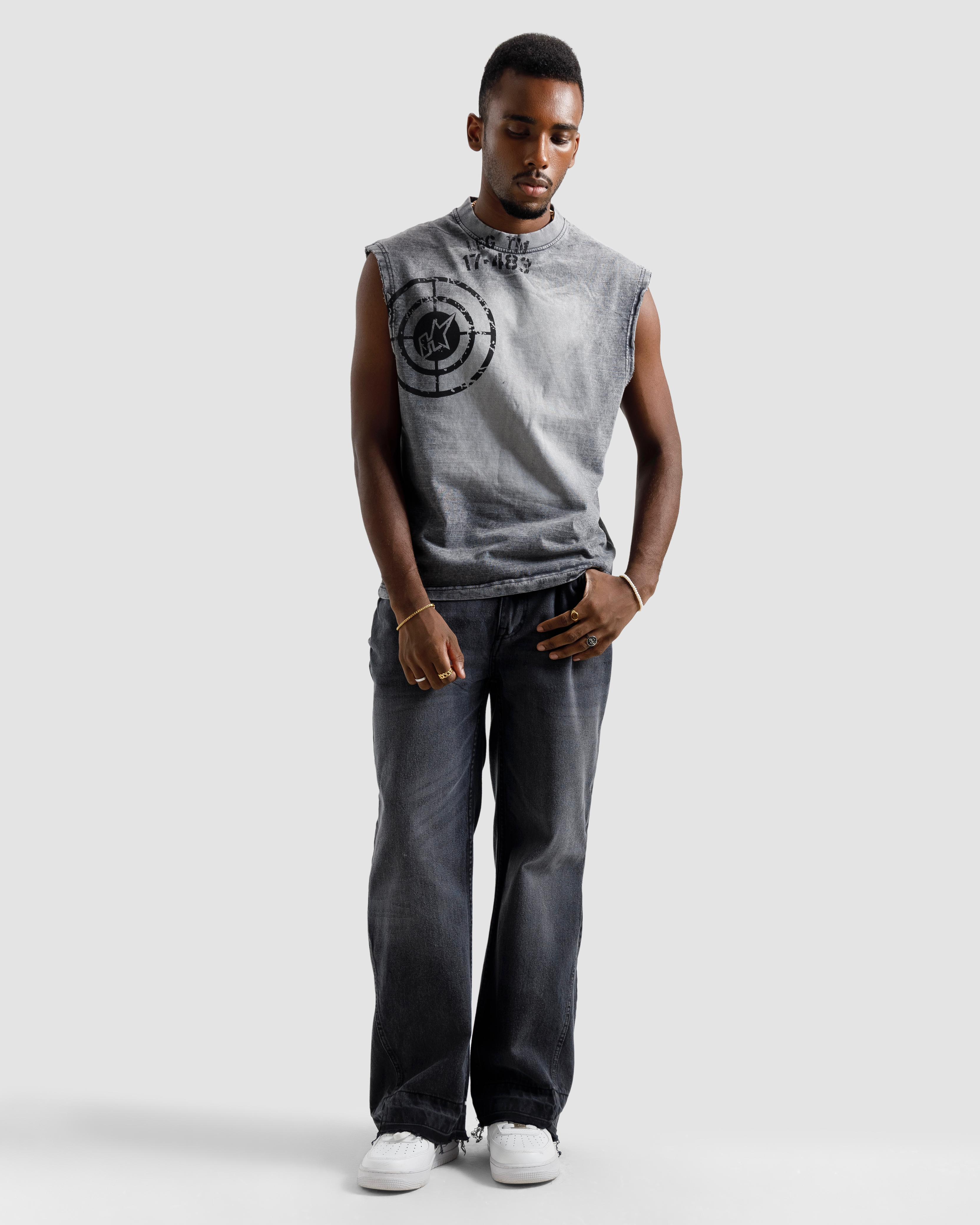 Washed Dart Sleeveless Tshirt