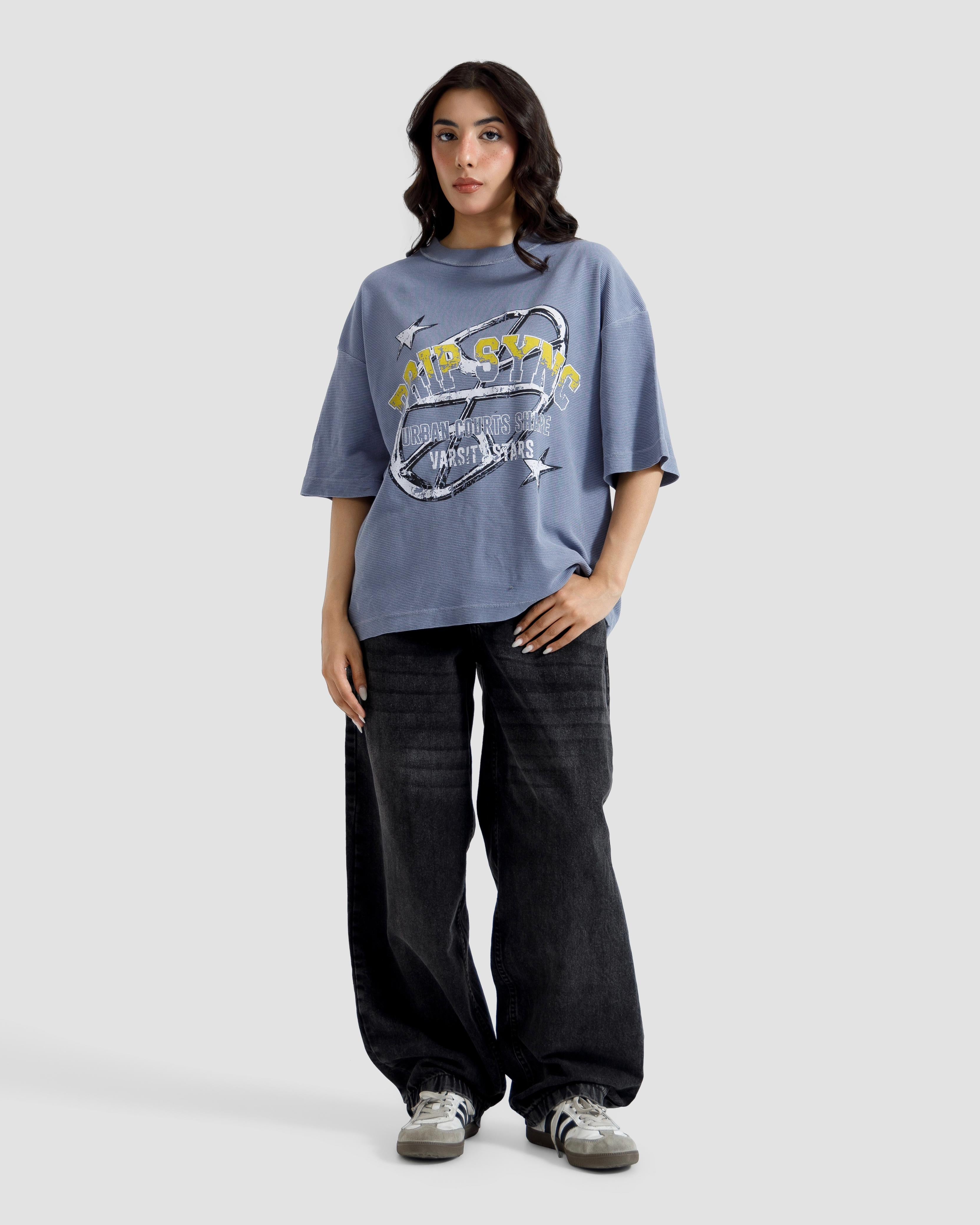 Washed Print Knit Tshirt