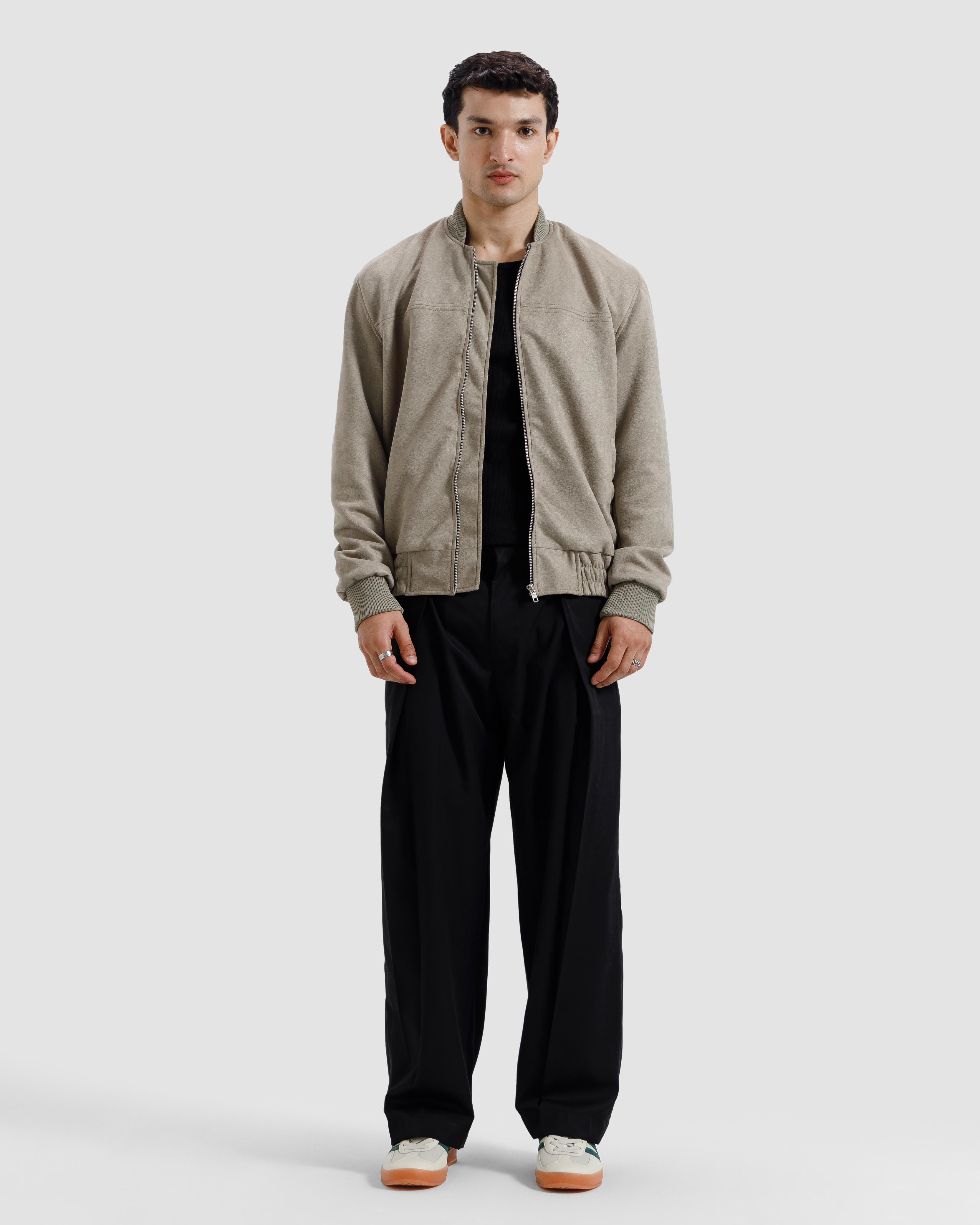 Suede Varsity Jacket