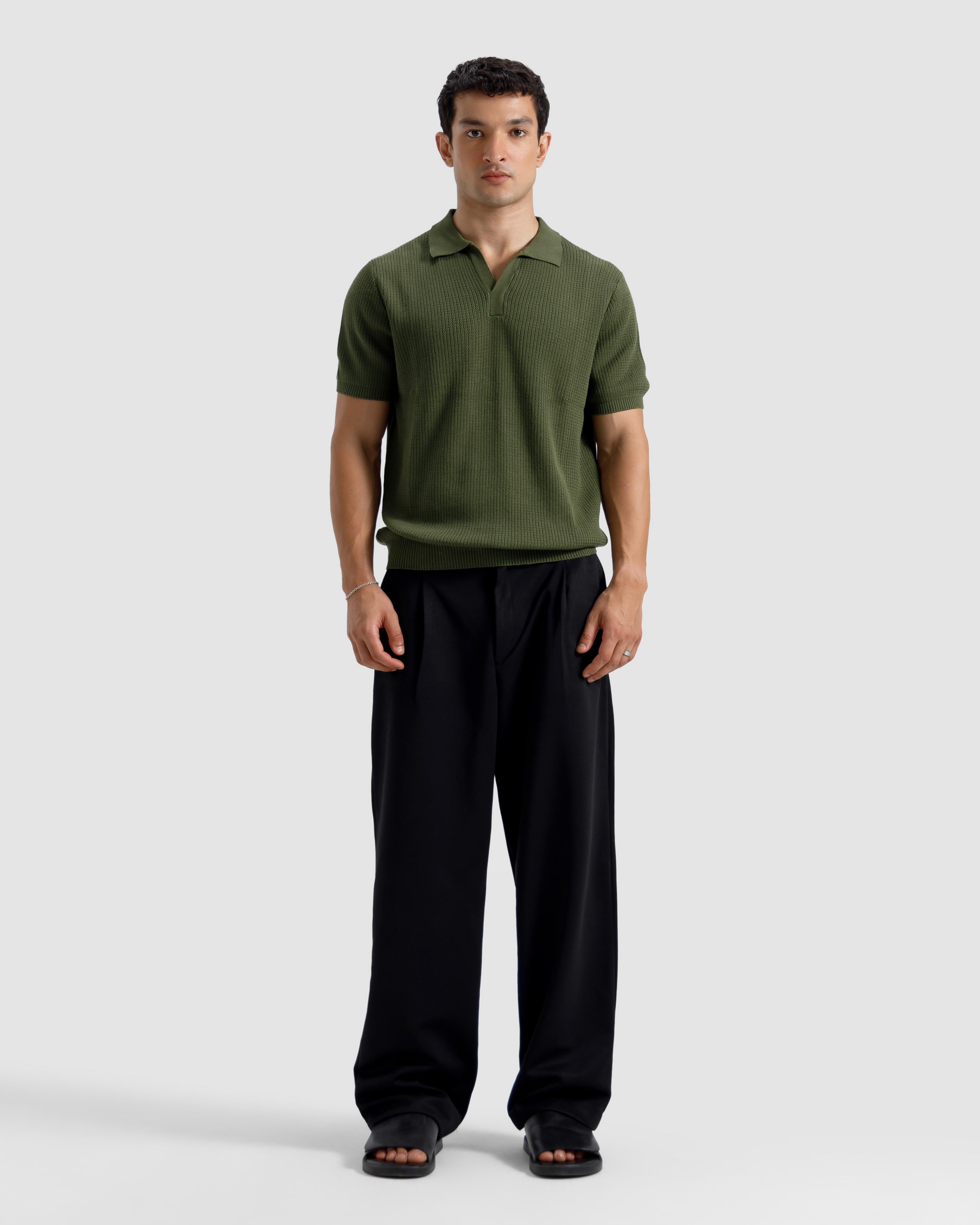 Textured Knit Polo