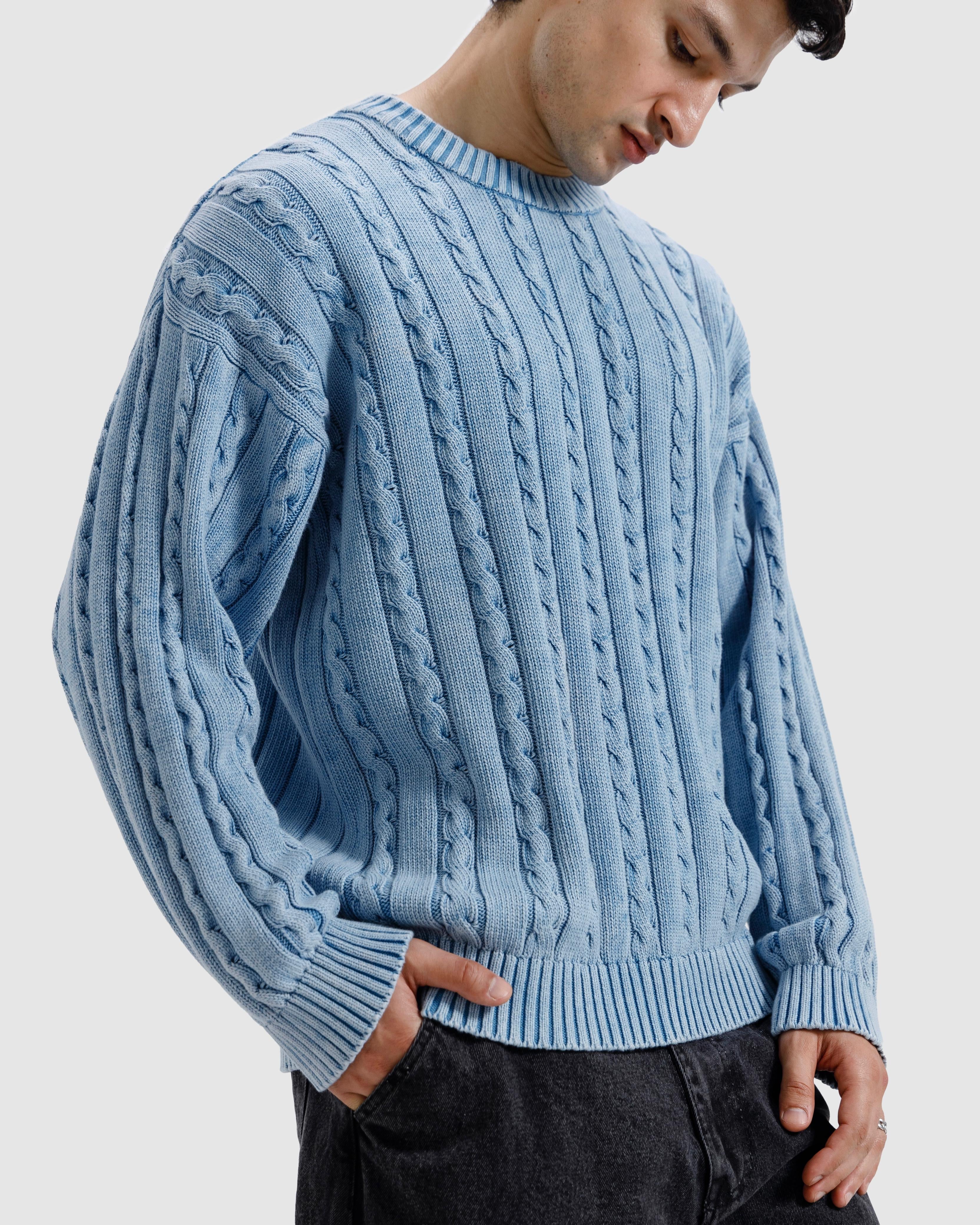 Washed Cable Knit Sweater