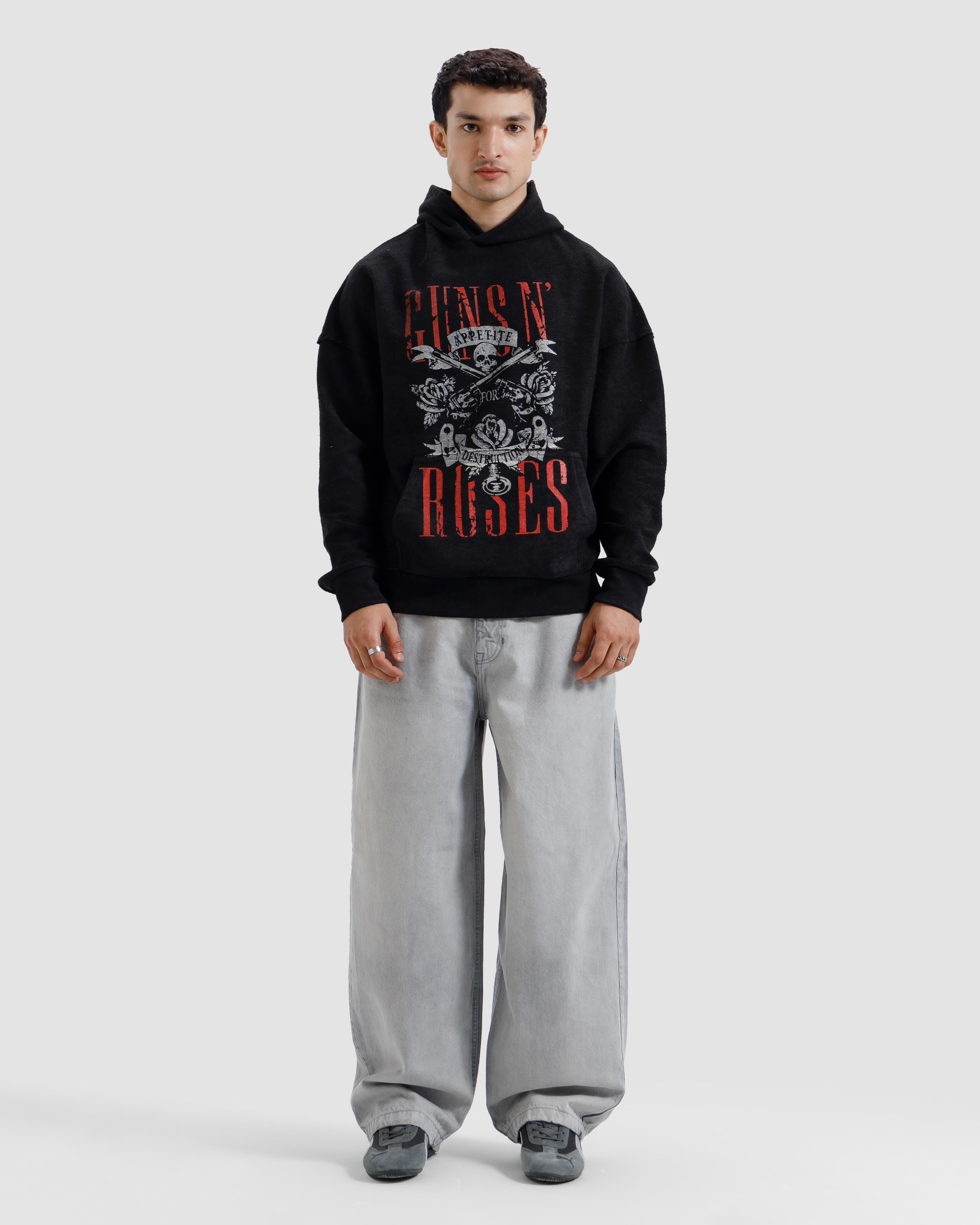 Washed Reverse Detail Guns & Roses Hoodie