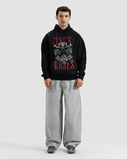 Washed Reverse Detail Guns & Roses Hoodie