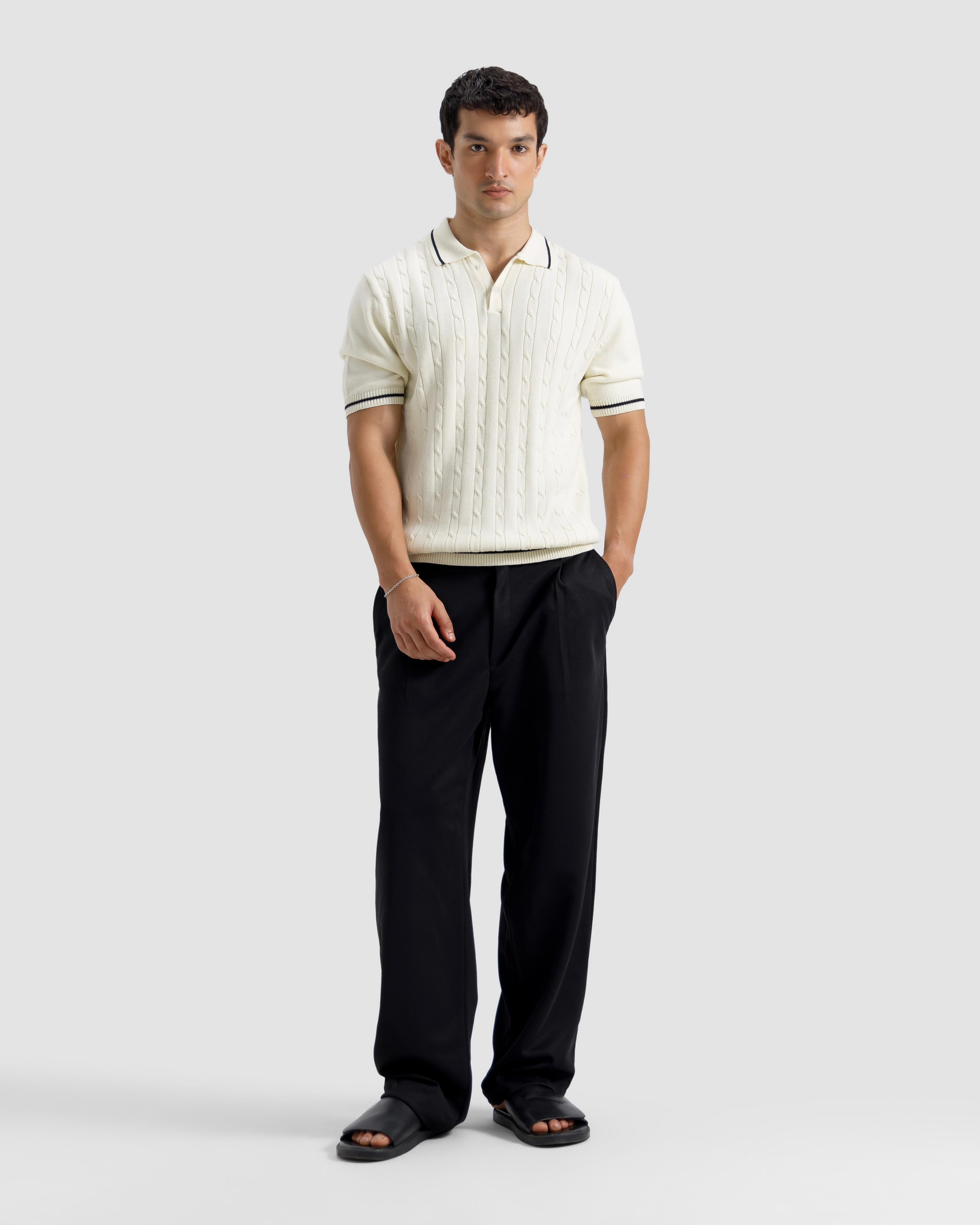 Cable Knit Polo