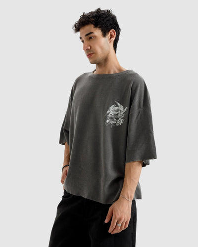 Washed Knit Pierced Hearts Tshirt