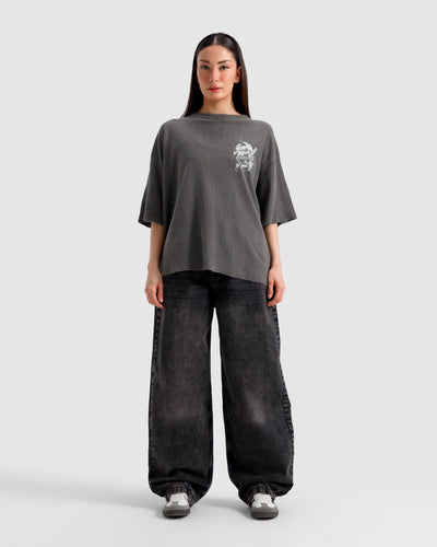 Washed Knit Pierced Hearts Tshirt