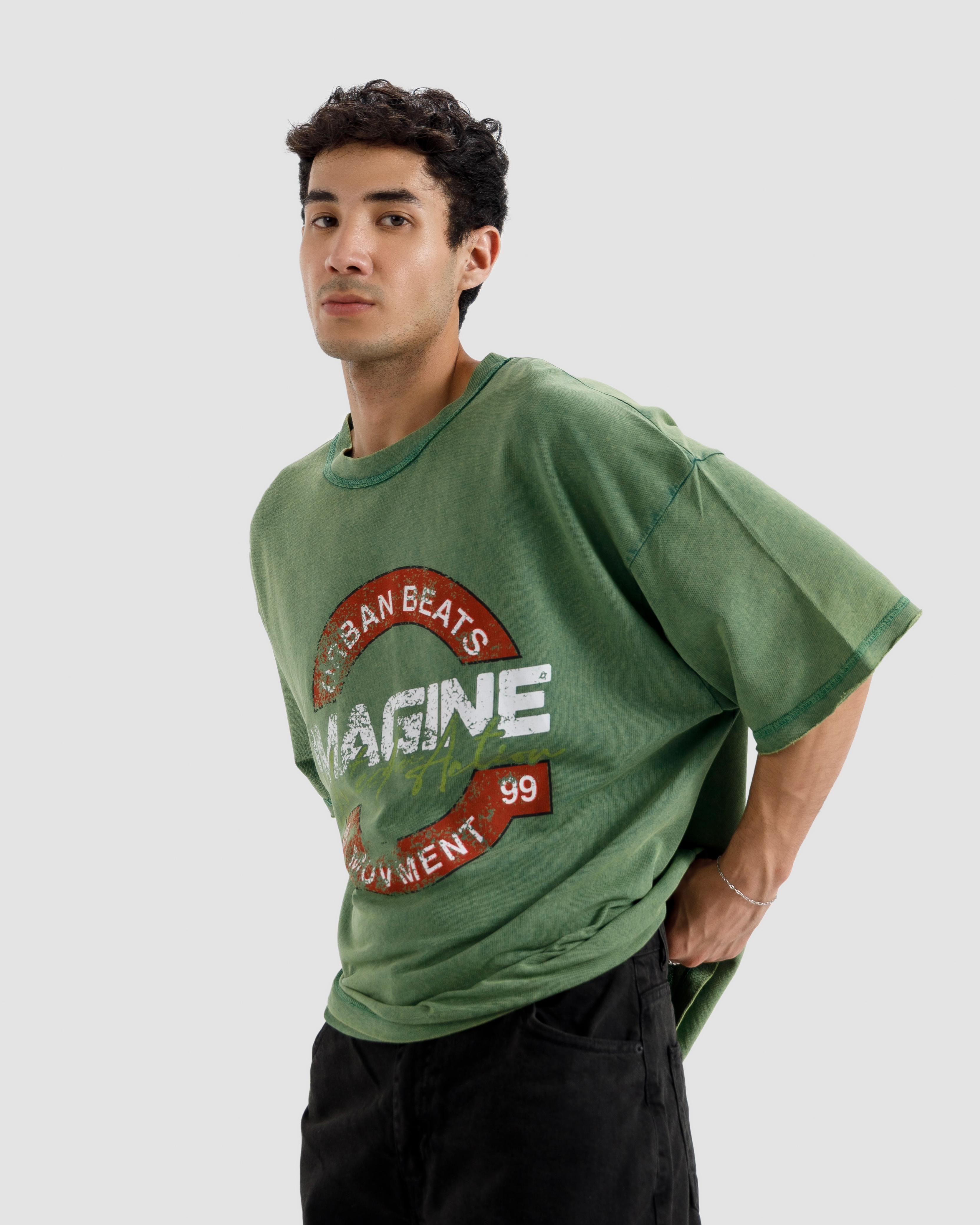 Washed Print Knit Tshirt