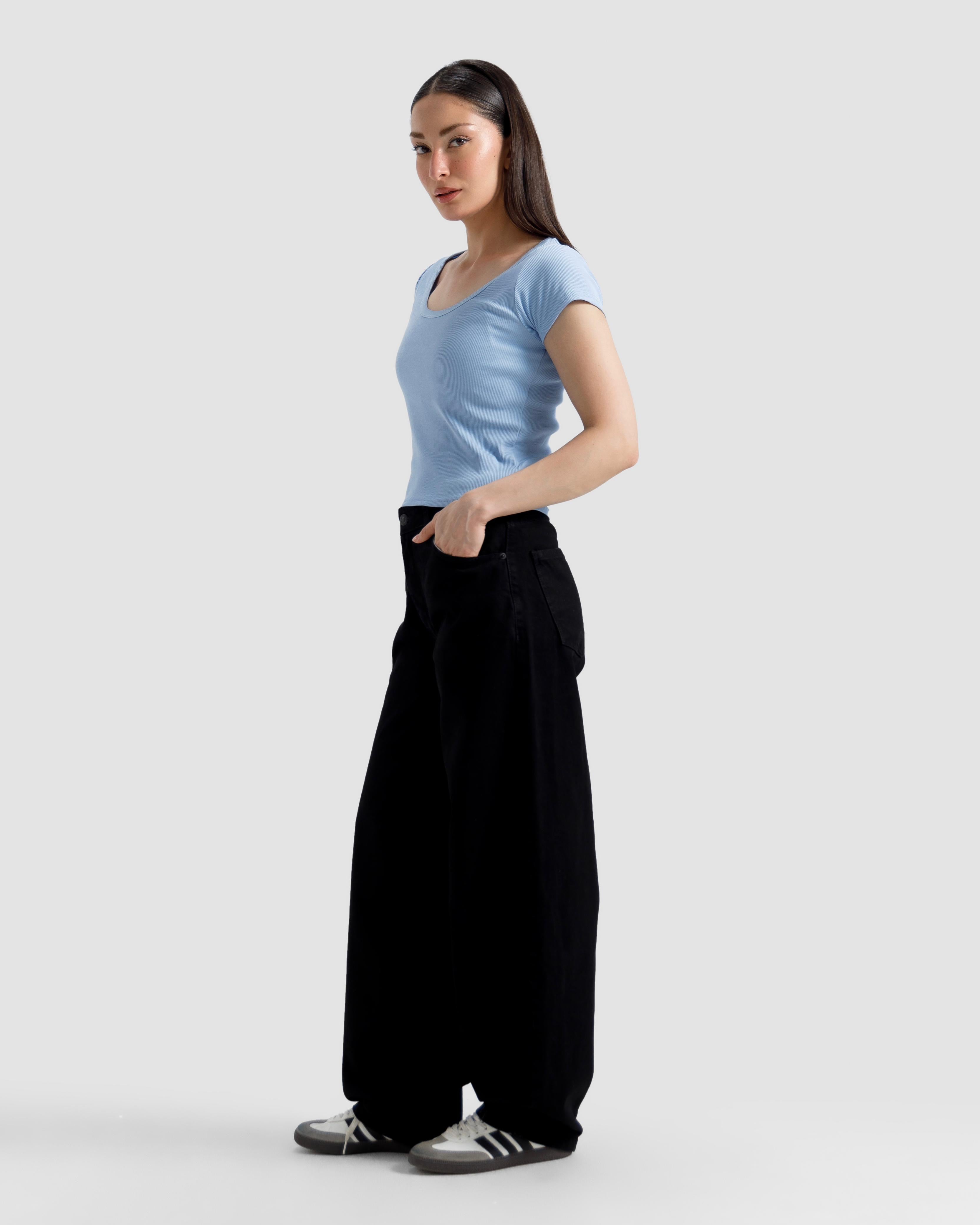 Scoop Neck Rib Tshirt