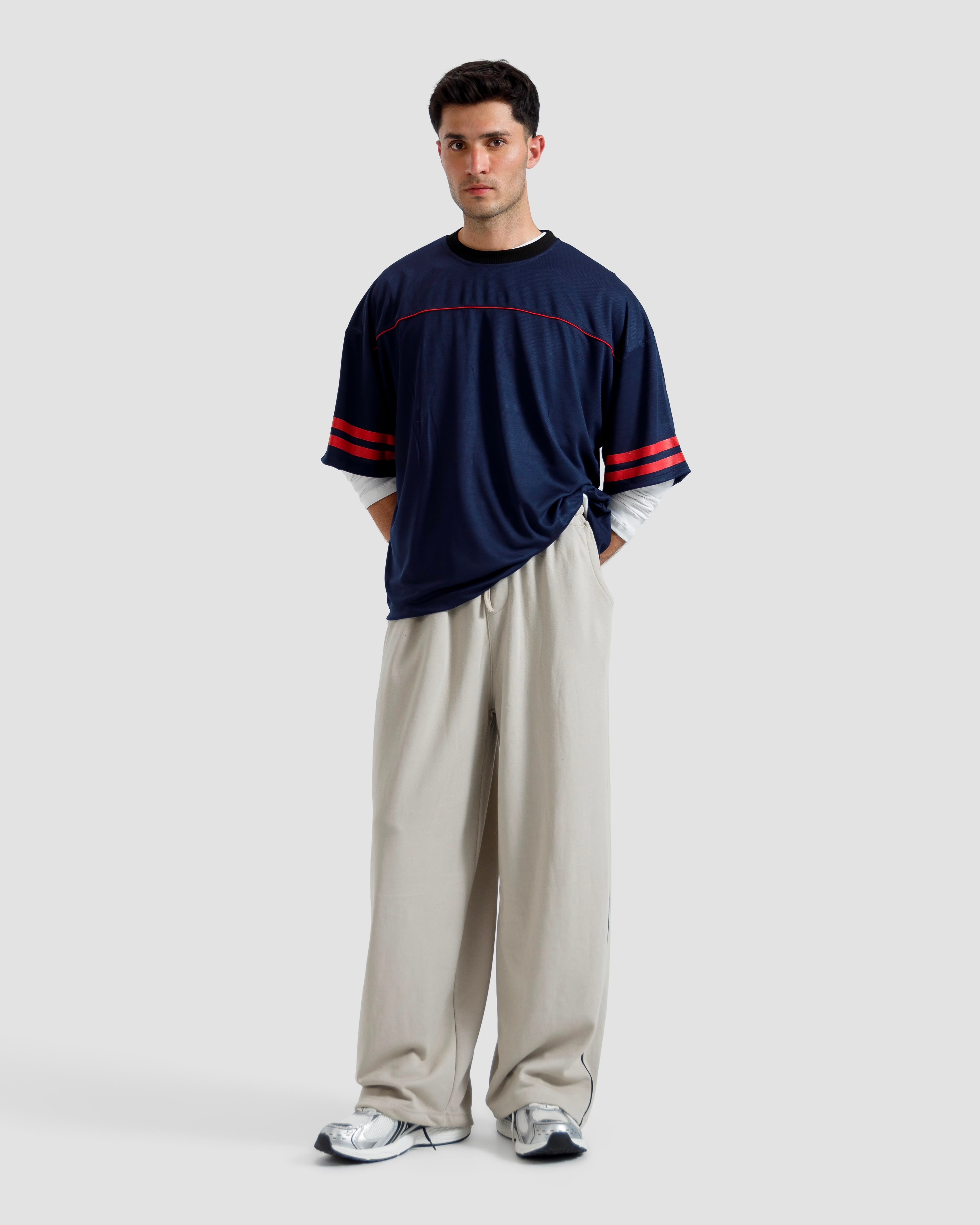 Varsity Pipping Mesh Tshirt