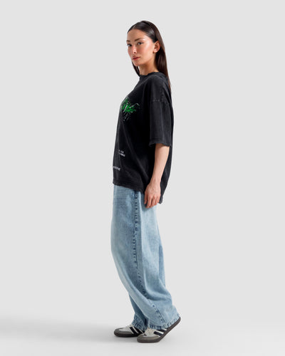 Washed Print Knit Tshirt