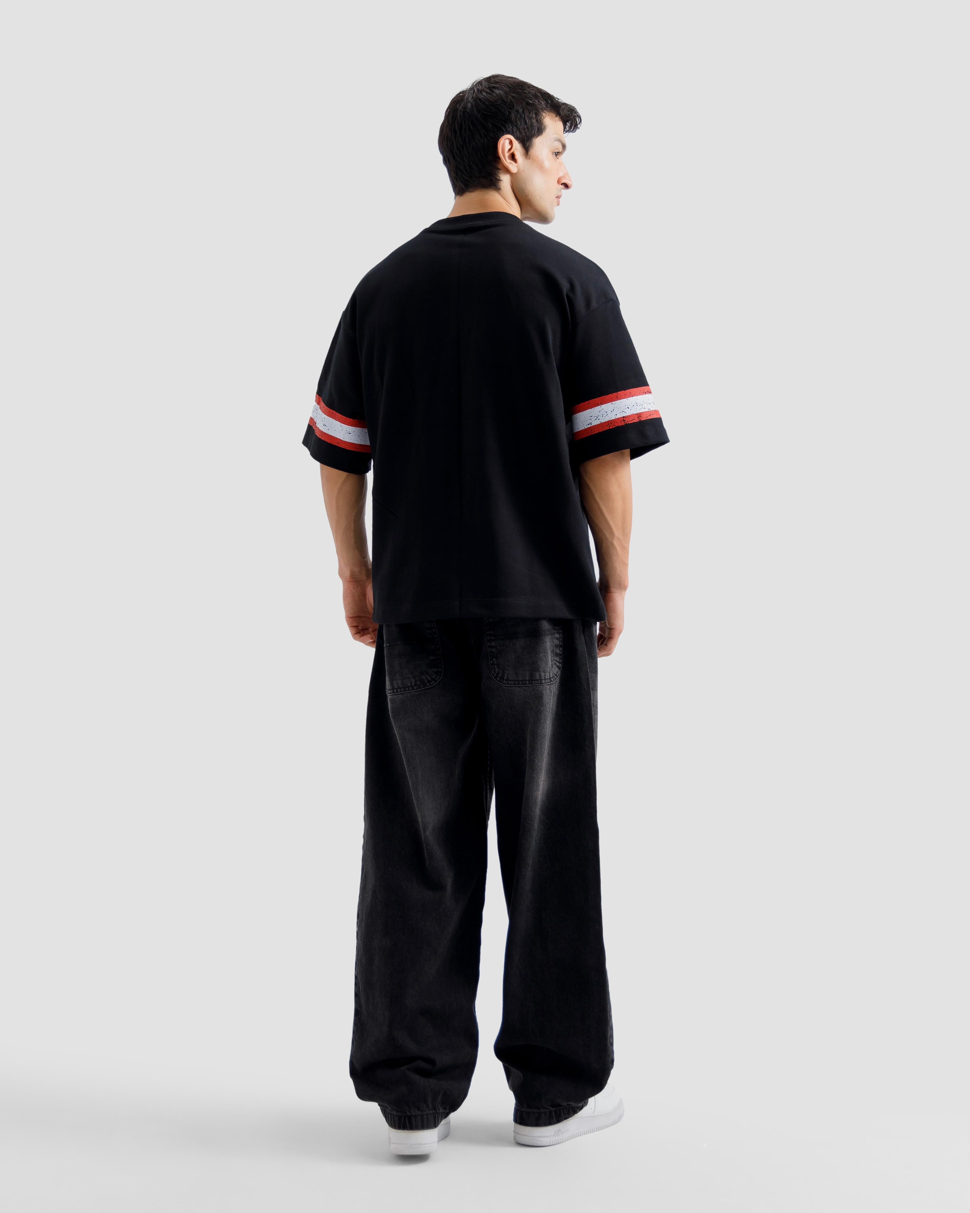 Textured Varsity Print Tshirt