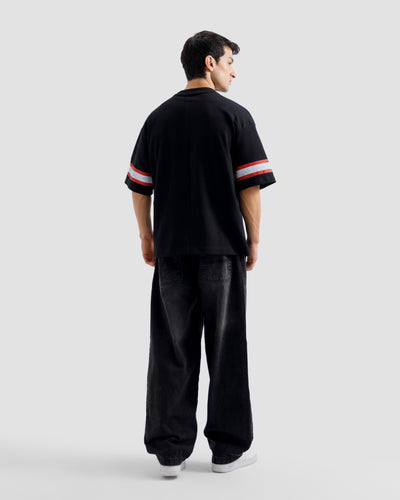 Textured Varsity Print Tshirt