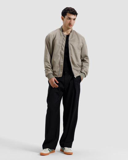 Suede Varsity Jacket