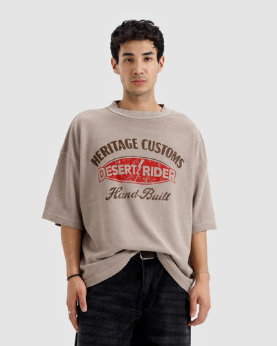 Washed Print Knit Tshirt