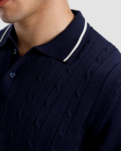 Cable Knit Polo