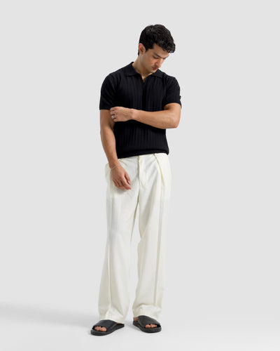 Vertical Textured Knit Polo