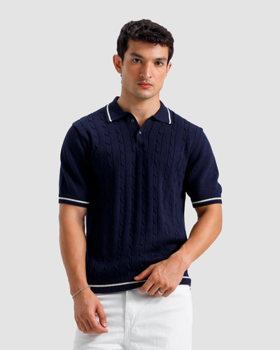 Cable Knit Polo