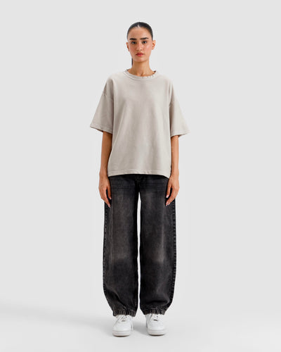 Washed Knit Basic Essential Tshirt