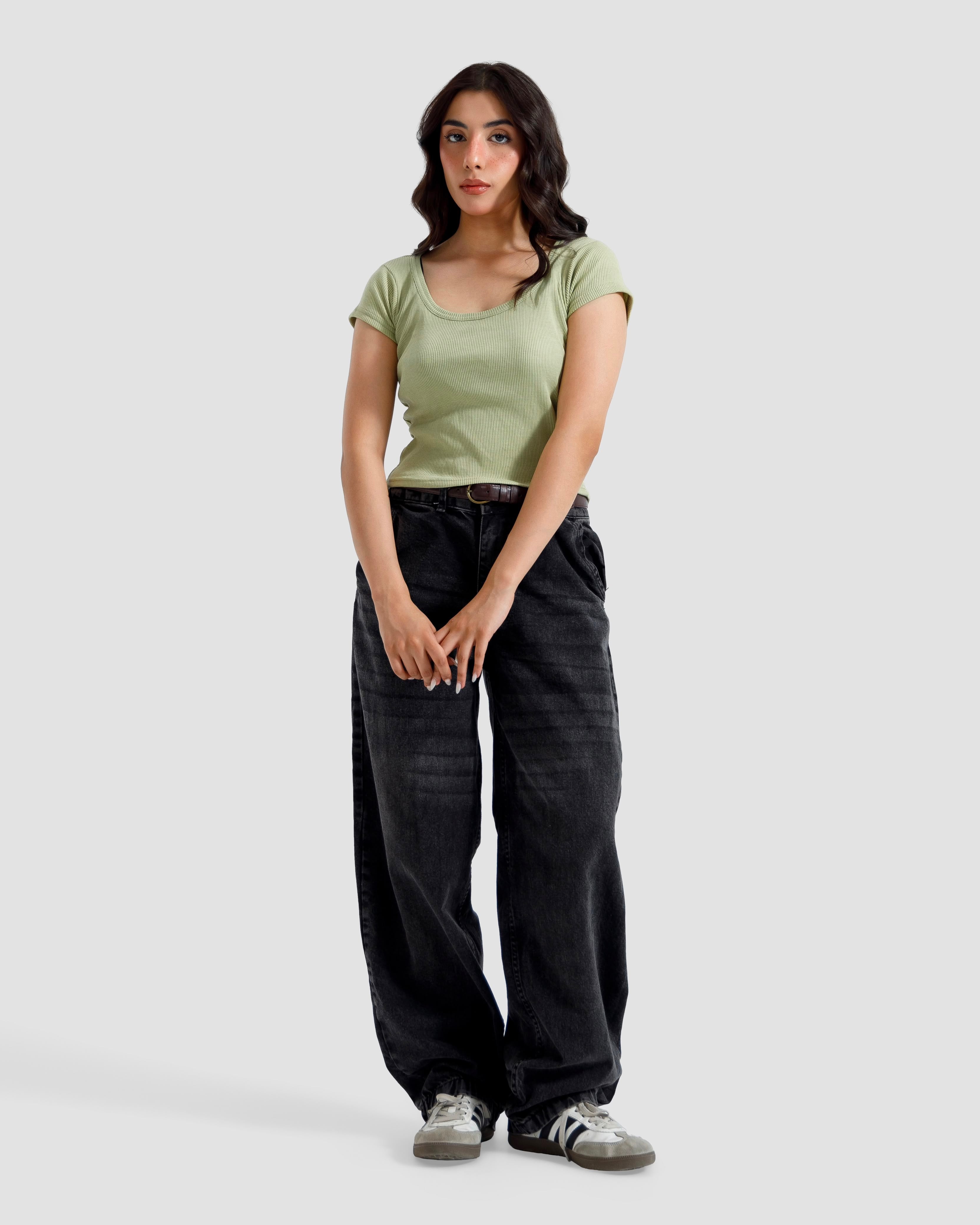 Scoop Neck Rib Tshirt