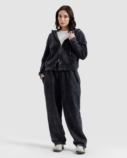 Washed Zipper Hoodie