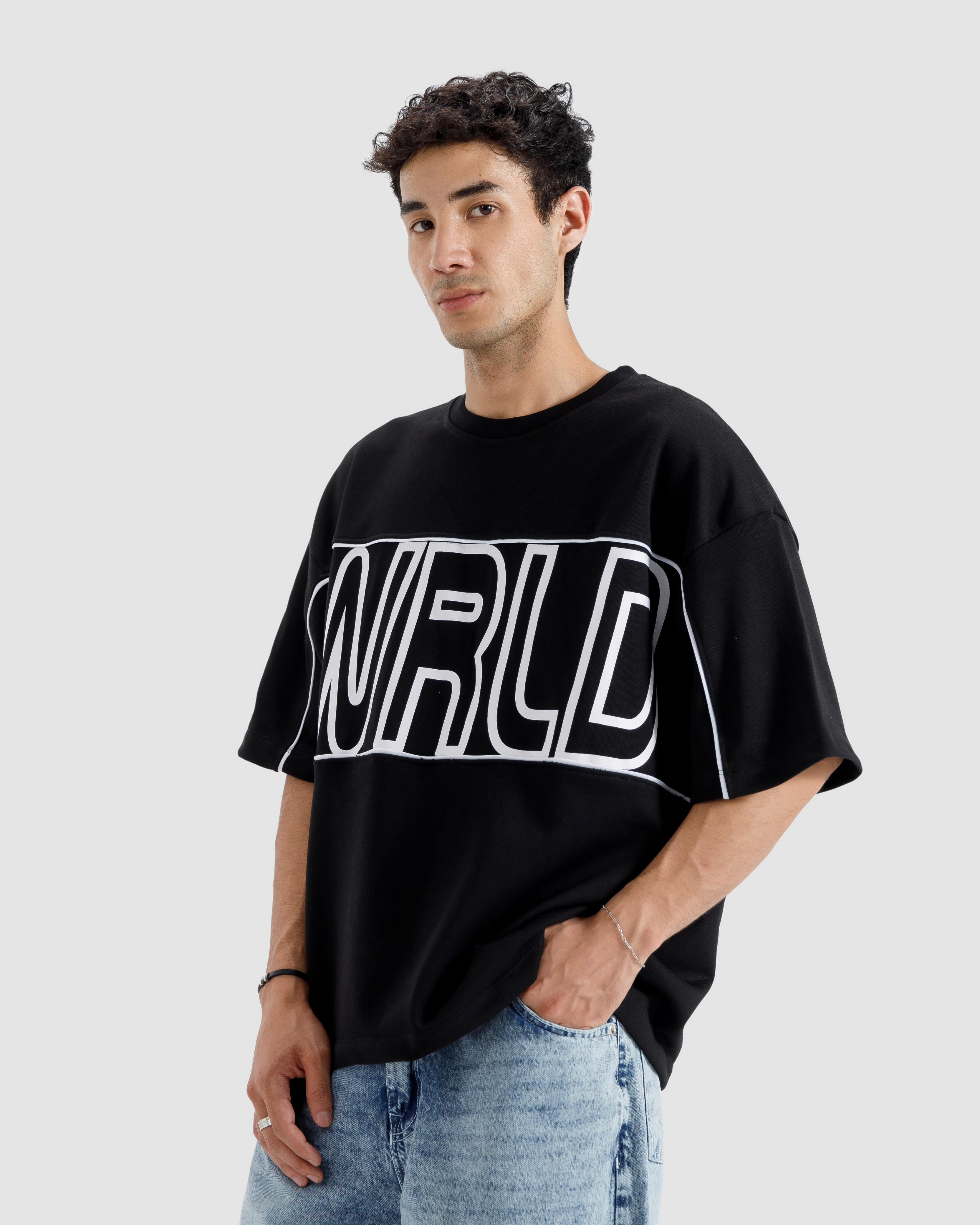 Boxy Printed Piping Tshirt