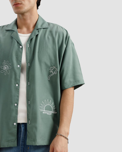 Embroidered Collar Shirt
